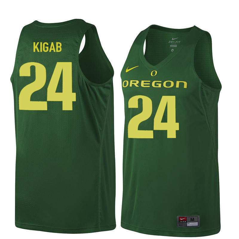 Men #24 Abu Kigab Oregon Ducks College Basketball Jerseys Sale-Dark Green